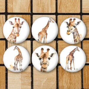 Giraffe Fridge Magnets Set Of 6 Metal Magnets For Home Office Kitchen School